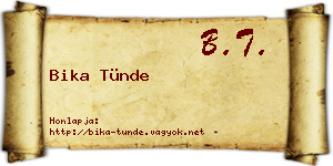 Bika Tünde névjegykártya